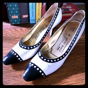 Vintage Bruno Magli Dot Heel Shoes Italy